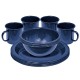 Dinnerset 4 person enamel navy